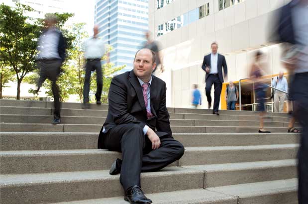 Novelist Peter Mountford isn't afraid to put finances in fiction. Photographed July 19, 2013 PHOTO CREDIT: HAYLEY YOUNG