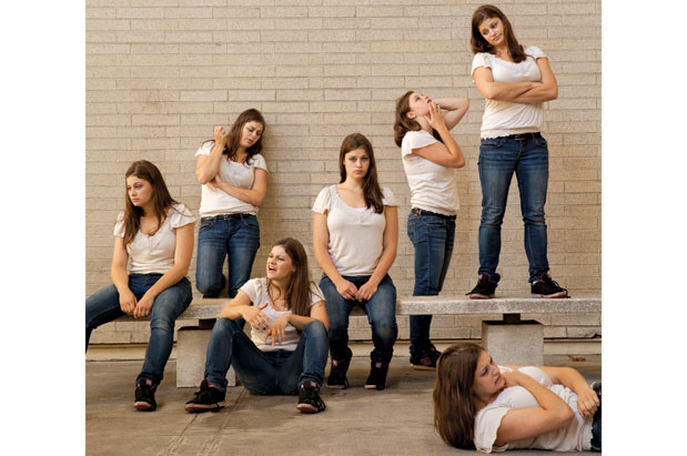 Actress Hannah Mootz portrays seven characters in Bo-nita, a new play at the Seattle Rep